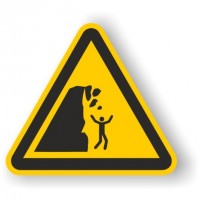 semne pentru avertizare a căderilor de pietre 